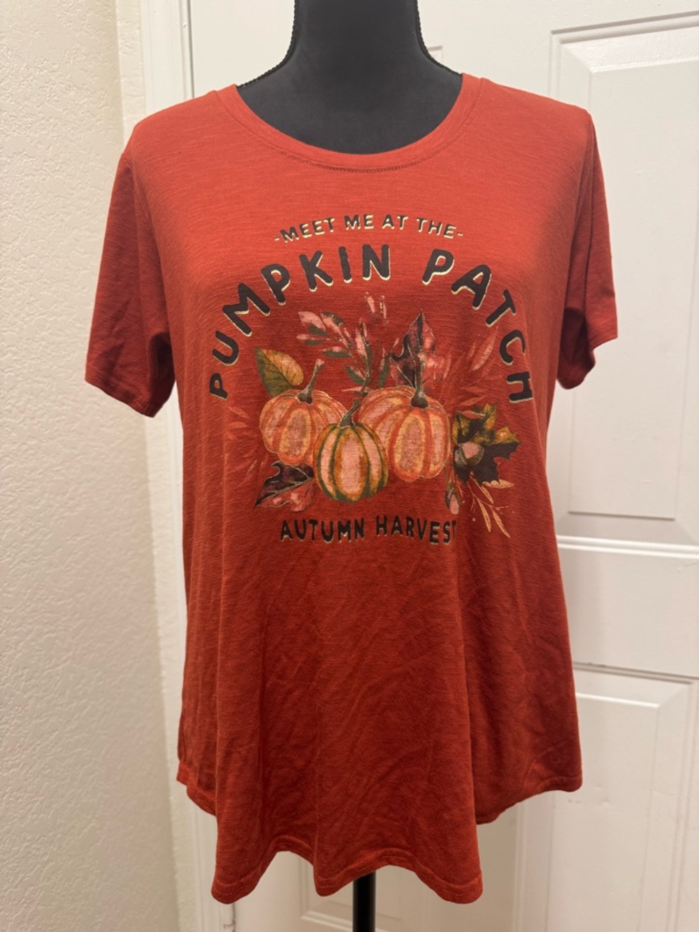 Pumpkin Patch Graphic Short Sleeve Tee - Rust Orange 0098